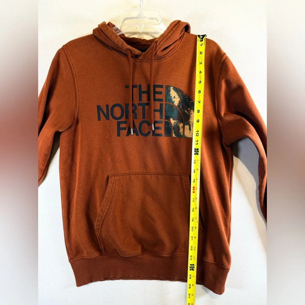 The North Face Hoodie Men’s Small Brown Pullover Graphic Logo Sweatshirt
